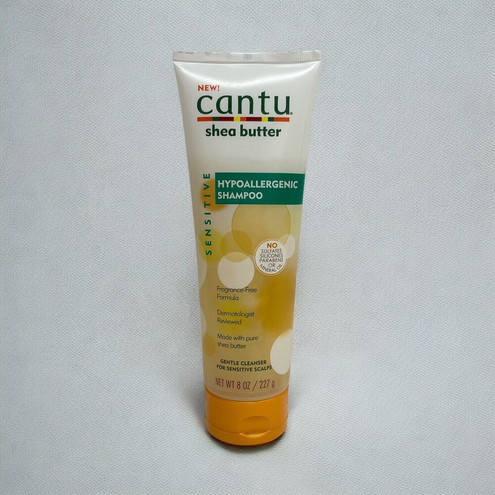 Cantu Shea Butter Hypoallergenic Shampoo 8 oz Gentle Cleanser Sensitive Scalps